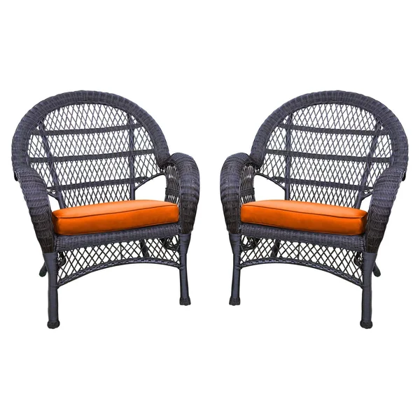 Jeco Santa Maria Wicker Chair - Set of 2, Orange