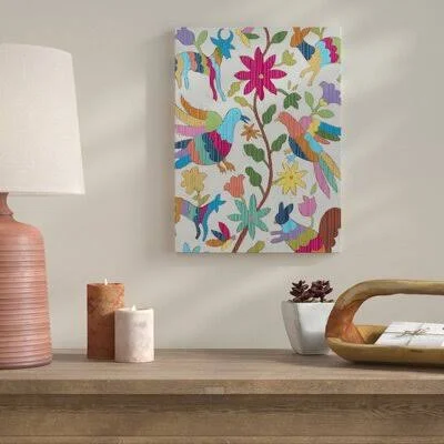&Otomi Embroidery I& Graphic Art Print on Wrapped Canvas Bungalow Rose Size: 24x22 H x 18x22 W x 2x22 D
