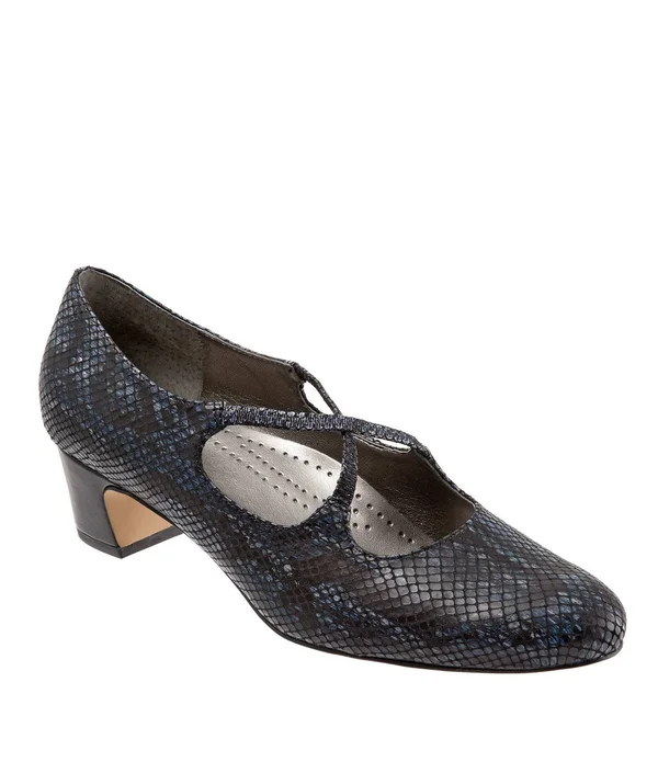 Trotters Jamie Pumps - Women's, Navy Snake, Size: 5.5