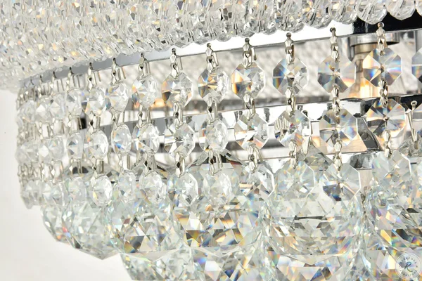 Elegant Lighting V1800F20C/EC Primo 10 Light Chrome Flush Mount Clear Elegant Cut Crystal