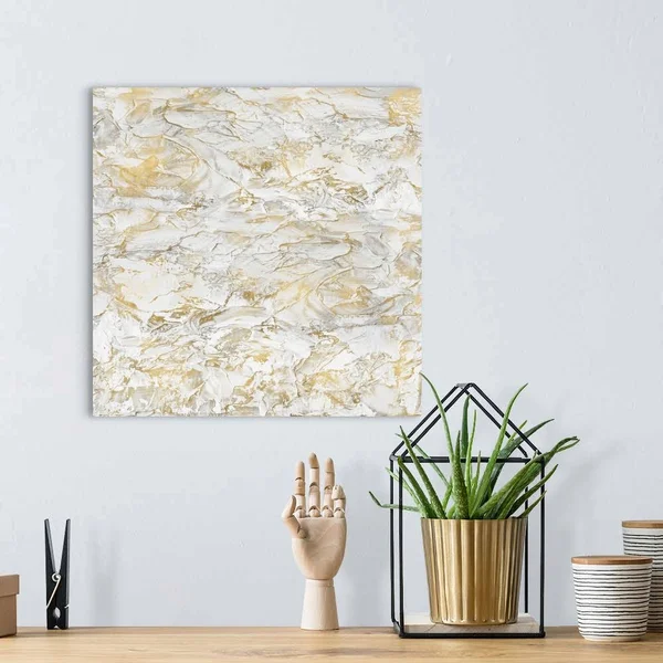 Textural with Gold II - Canvas Wall Art, 16x16, Great Big Canvas