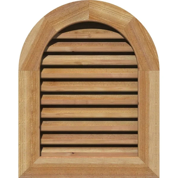 Ekena Millwork GVWRT30X2601RFUWR 30x22W x 26x22H Round Top Gable Vent (35x22W x 31x22H Frame Size): Unfinished, Functional, Roug