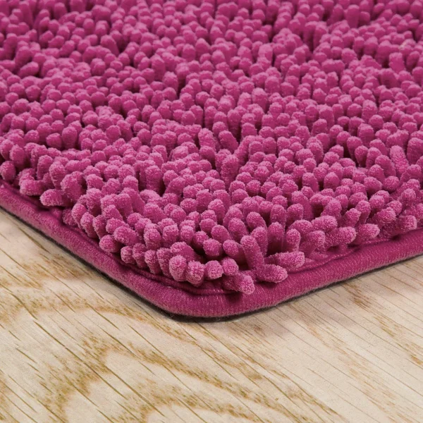Windsor Home 2-Piece Memory Foam Shag Bath Mat - Burgundy