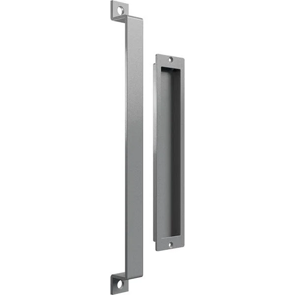 16x22 Pull Handle & 12x22 Flush Pull for 2 1/4x22 Doors, Flint Gray