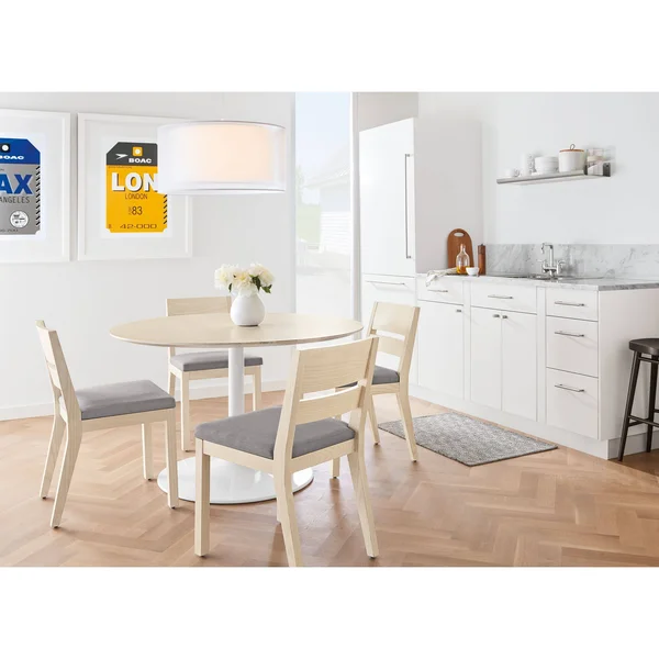 Room & Board, Modern Aria 27 Diameter Round Table, Maple Top w/ Stainless Steel Frame Base