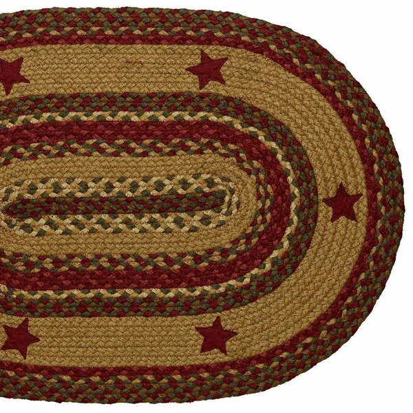 IHF Rugs Cinnamon Star Oval Braided Rug - 22x22 x 72x22