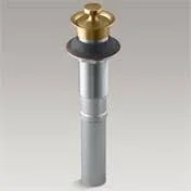 Kohler K-7127-BGD Vibrant Moderne Brushed Gold Bathroom Sink Drain with Non-Removable Metal Stopper Without Overflow