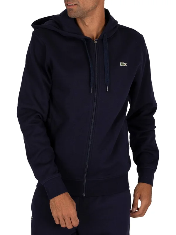Lacoste Sport Full Zip Hoodie Navy
