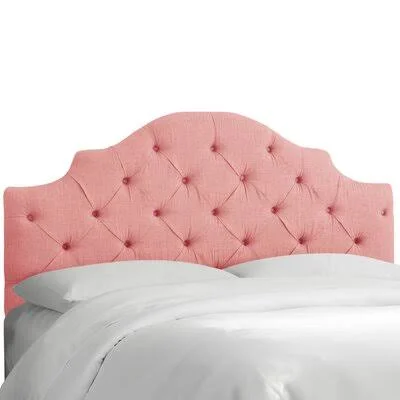 Tufted Notched Upholstered Panel Headboard Wayfair Custom Upholstery Size: King - Upholstery: Linen Petal