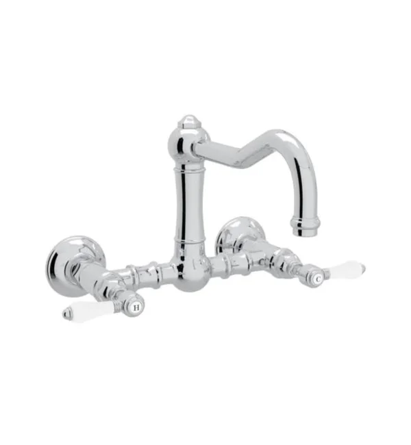 Rohl Acqui A1456XSTN-2 Wall Mounted Kitchen Faucet - Satin Nickel