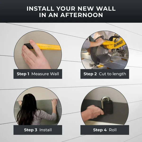 Gray Shiplap Paneling with Peel-and-stick Tape by Ninth & Vine