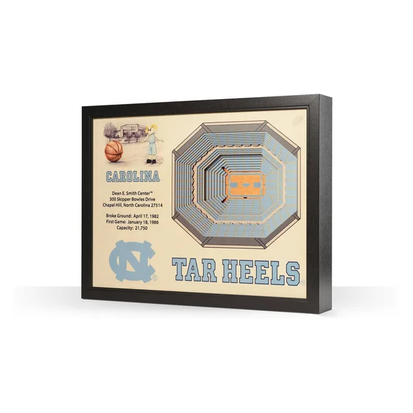 NCAA 3D Stadium Wall Art - North Carolina Tar Heels