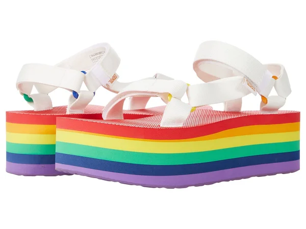 Teva Women's Flatform Universal Sandals - White/ Rainbow