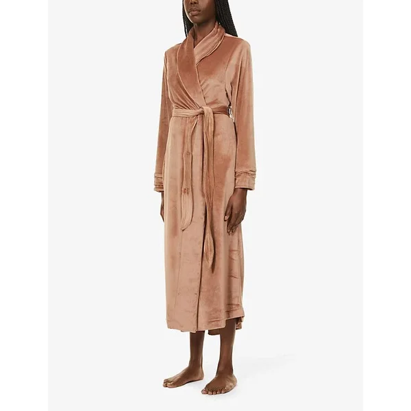 SKIMS Womens Sienna Velour Belted Stretch-velour Robe XXXL