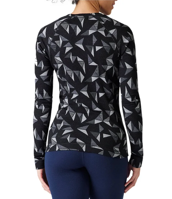 Smartwool Merino 250 Baselayer Pattern Crew - Women's Black Pinwheel - L