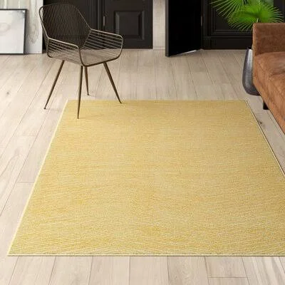 Mosby Hand-Tufted Wool Gold Shag Area Rug Mercury Row Teen Rug Size: Rectangle 5& x 7&9x22