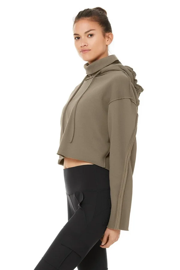 Alo Yoga - Effortless Hoodie in Olive Branch, Size: Large