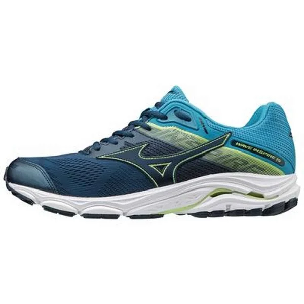 Men's Mizuno Wave Inspire 15 Running Shoe, Size: 16, Blue Wing Teal/Dress Blue