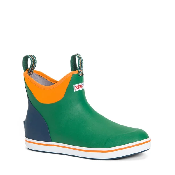 Men's 6x22 Buoy Ankle Deck Boot by Xtratuf - Size 12, in Dark Green/Orange/Navy Blue