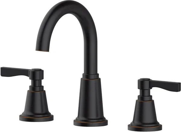 Allen + Roth Townley Oil Rubbed Bronze 2-Handle Widespread WaterSense Bathroom Sink Faucet with Drain, 67131W-602707