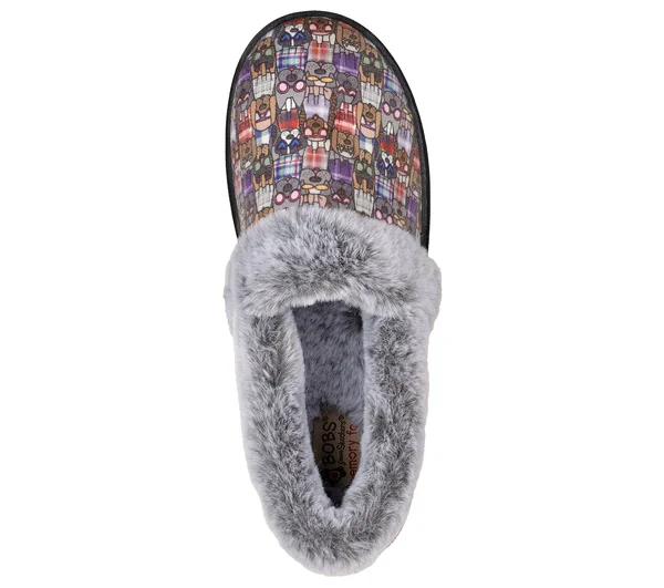 Skechers Bobs Too Cozy - Mad Plaid Slippers, Black/Multi, 8.0