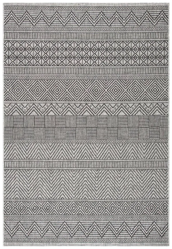 Safavieh Courtyard Zorana Indoor/ Outdoor Rug - 5&3x22 x 7&7x22 - Black/Grey