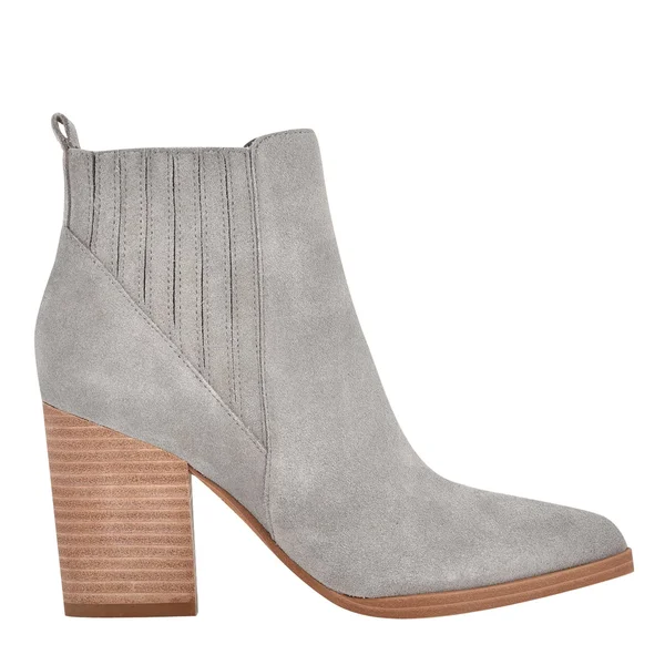 Marc Fisher Alva Pointy Toe Bootie - Grey Suede - 5.5