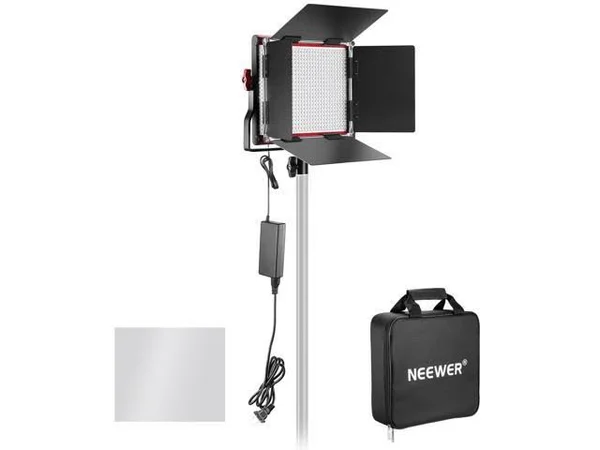 Neewer LED Video Light - Bi-Color Dimmable 660 Beads, Durable Metal Frame with U Bracket and Barndoor, 3200-5600K, CRI 96+ for St