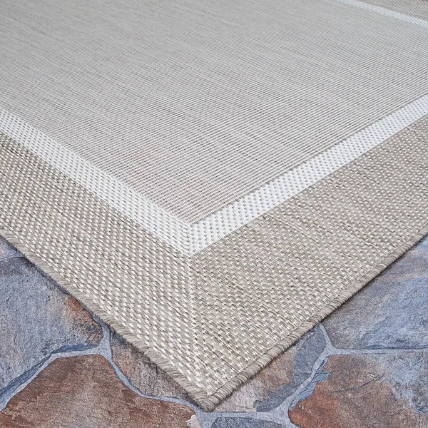 Pergola Channel Indoor/ Outdoor Area Rug - 5&3x22 x 7&6x22 - Champange/Blue