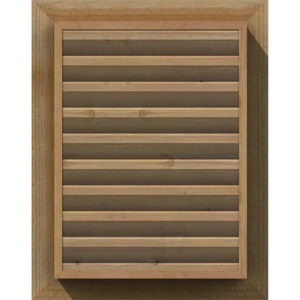 Ekena Millwork GVWVE12X2201RFUWR 12x22W x 22x22H Vertical Gable Vent (17x22W x 27x22H Frame Size): Unfinished, Functional, Rough