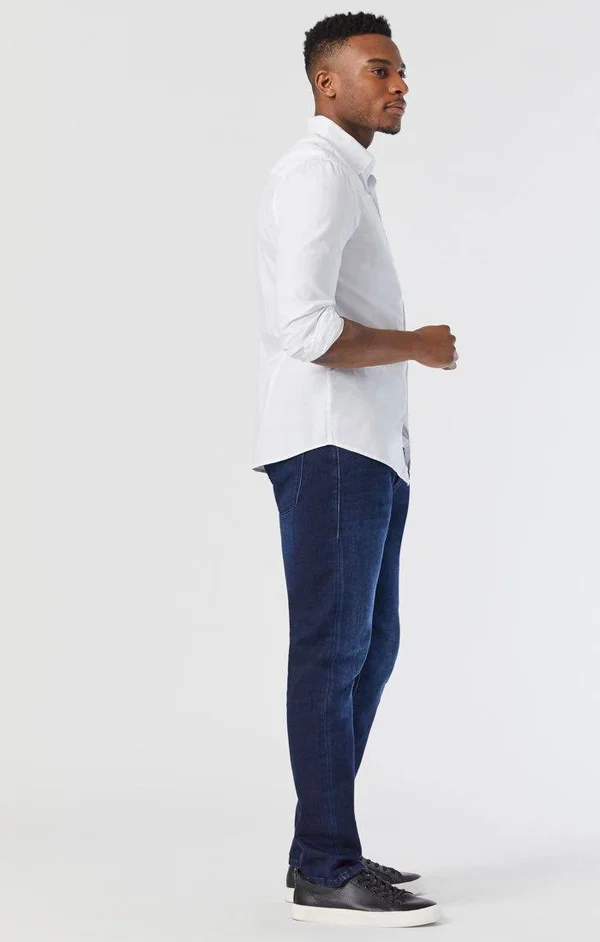 Mavi Men's Zach Straight Leg in Dark Brushed Athletic - Men's Jeans