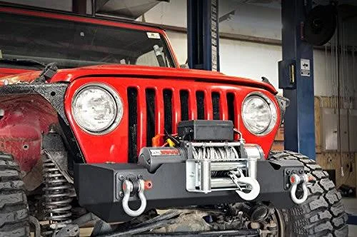 Rough Country 1012 Front Stubby Winch Bumper for Jeep 97-06 Wrangler TJ 4WD 04-06 Unlimited Lj 87-95 YJ