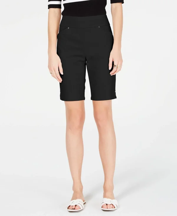 Inc Womens Mid-Rise Casual Bermuda - Walking Shorts Black 12