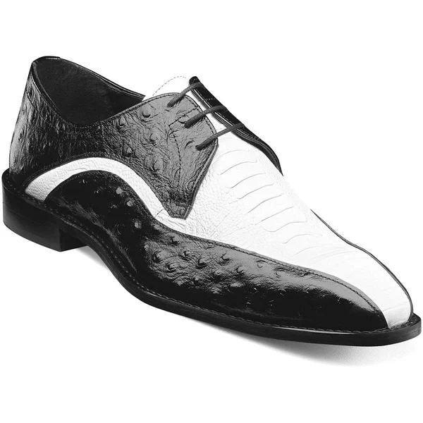 Stacy Adams Trevi Leather Sole Bike Toe Oxford Shoes Black/White 25367-111 - 8