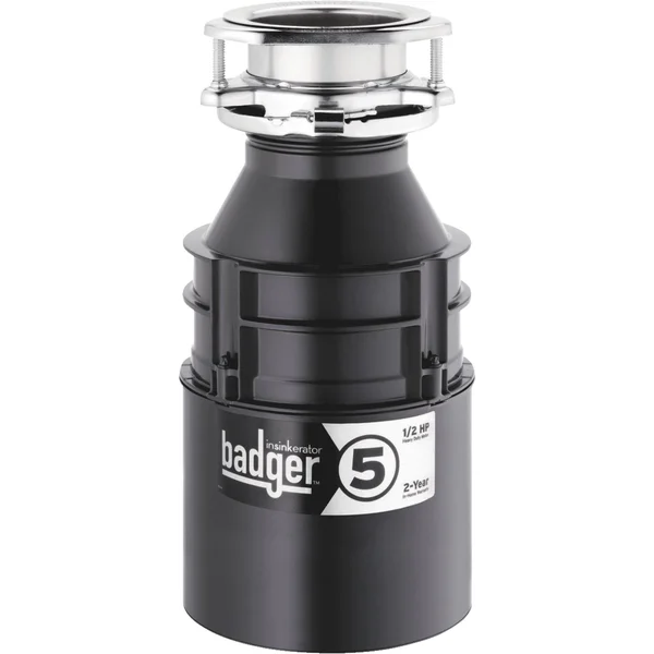 InSinkErator Badger 5 1/2 HP Garbage Disposal, Black, 6.75x22 x 12.625x22