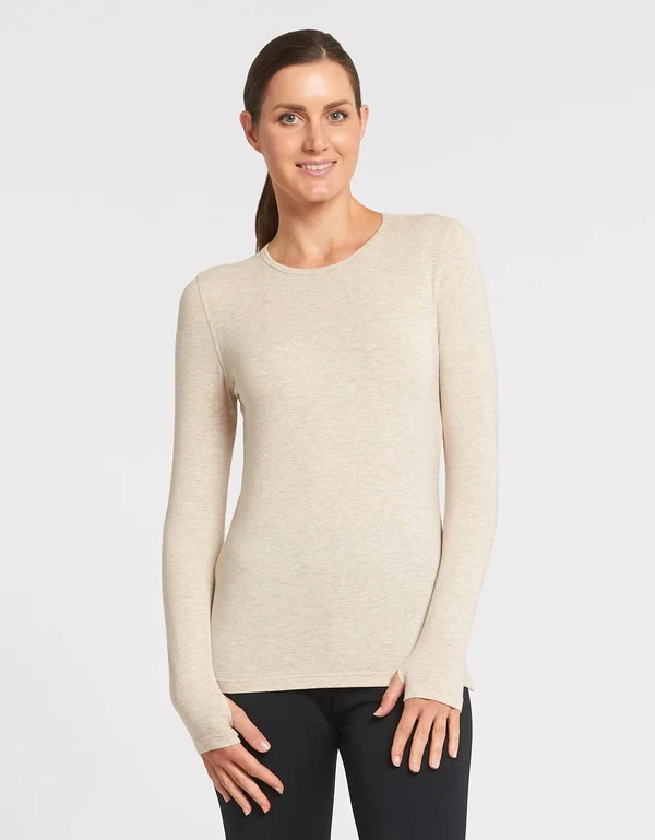 Long Sleeve T-Shirt UPF 50+ Sensitive Collection, Womens Sun Safe Top Oatmeal