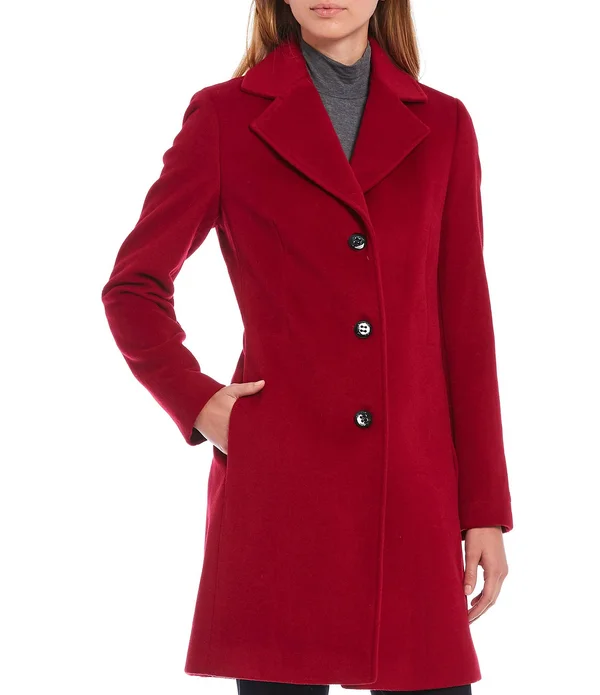 Calvin Klein Single Breasted Cashmere Wool Blend Reefer Coat - 10
