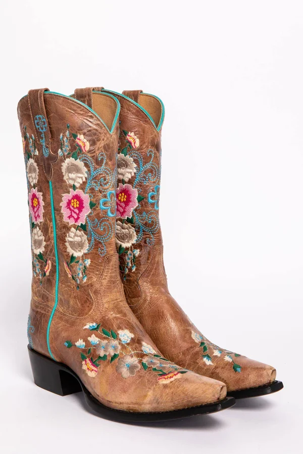 Macie Bean Rose Garden Cowgirl Boots - Snip Toe