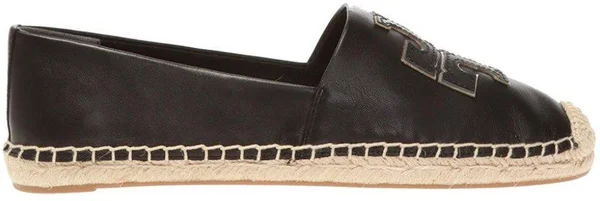 Tory Burch Ines Leather Espadrilles - Black - Espadrilles