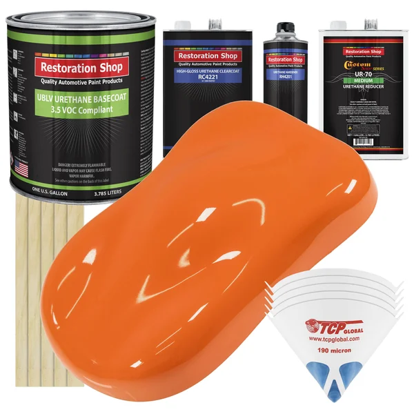 California Orange Gallon Low VOC Urethane Basecoat Clearcoat Car Auto Paint Kit