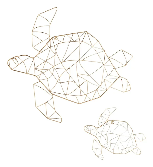 Cyan Soft Shell Wall Art - Gold - 10391