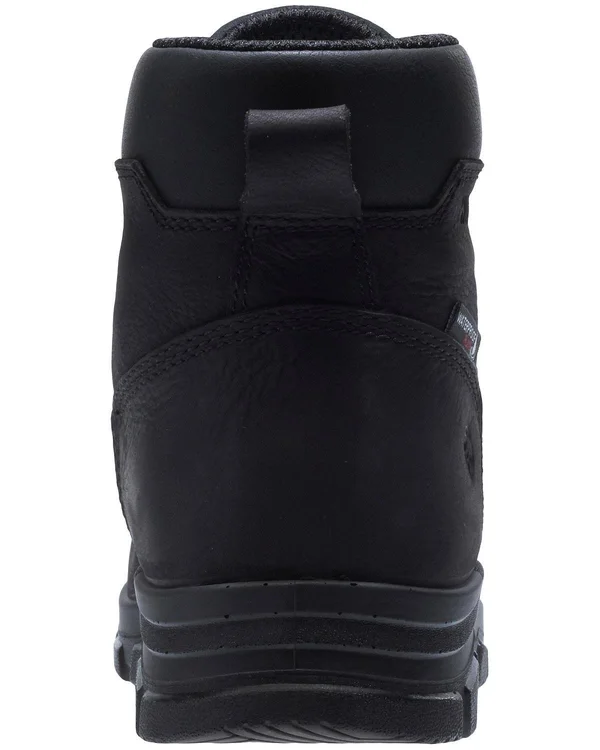 Men's Wolverine Chainhand Waterproof Steel Toe Work Boot - Size: 7, Black