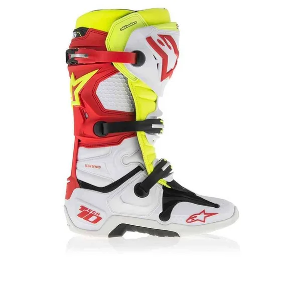 Alpinestars Tech 10 Boots (7 White/Red/Yellow)