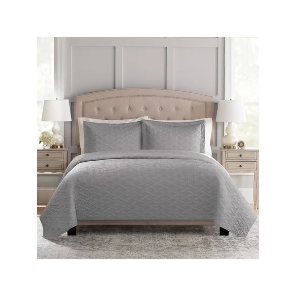 Croft & Barrow Anna Diamond Quilt or Sham, Grey, Twin