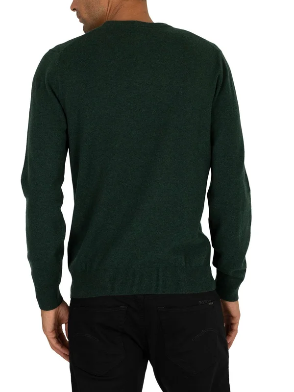 Gant Super Fine Lambswool Crew Neck Sweater - Green