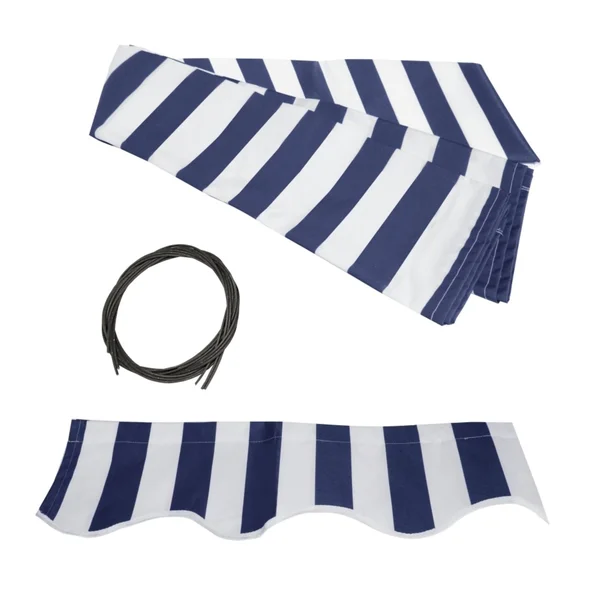 Aleko AWM8X6.5BLWHT03 Motorized Retractable Patio Awning 8 x6.5 Feet Blue/White