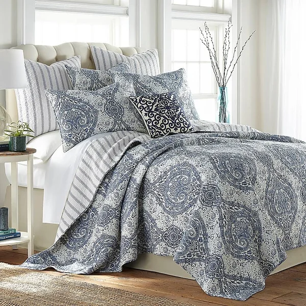 Levtex Castelli Quilt Set - Blue - Full/Queen