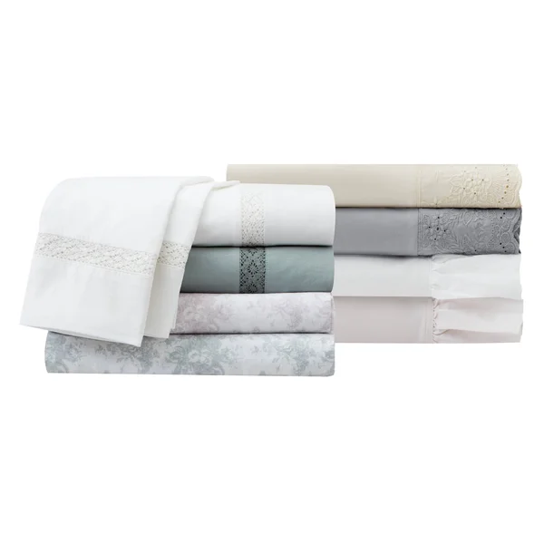 Soft Wash Vintage Crochet Lace Sheet Set, King - Grey/Blue