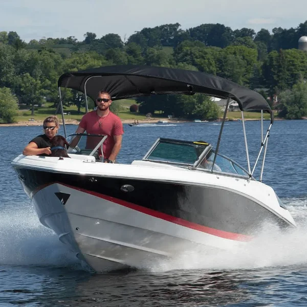 Taylor Made Hot Shot Bimini BoaTop, 8&L x 42x22H x 85x22-90x22W, Black