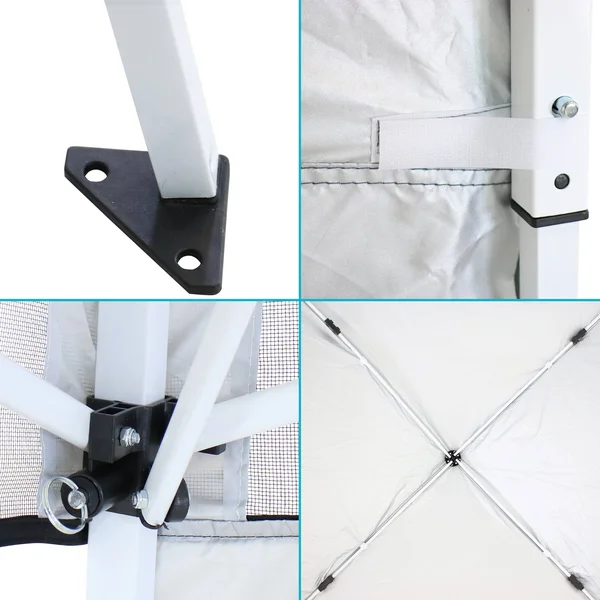 Sunnydaze 7.5 x 7.5 Foot Slant Leg Backpack Canopy - White